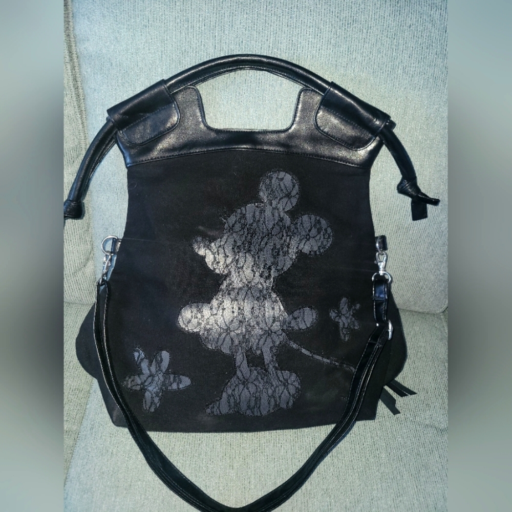 Disney Black Shoulder Bag with Minnie Mouse Design